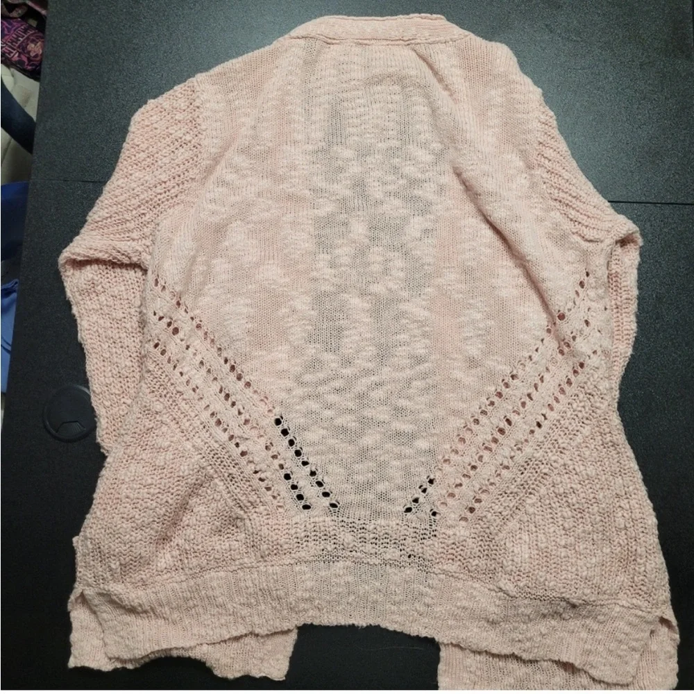 Maurices Soft Pink Textured Yarn Cardigan Cotton - Picture 2 of 5
